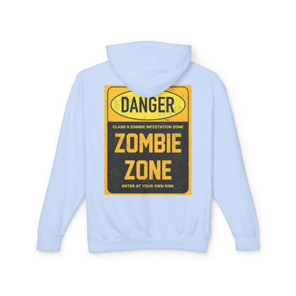 Unisex Zombie Zone Hooded Sweatshirt - Danger Sign Design