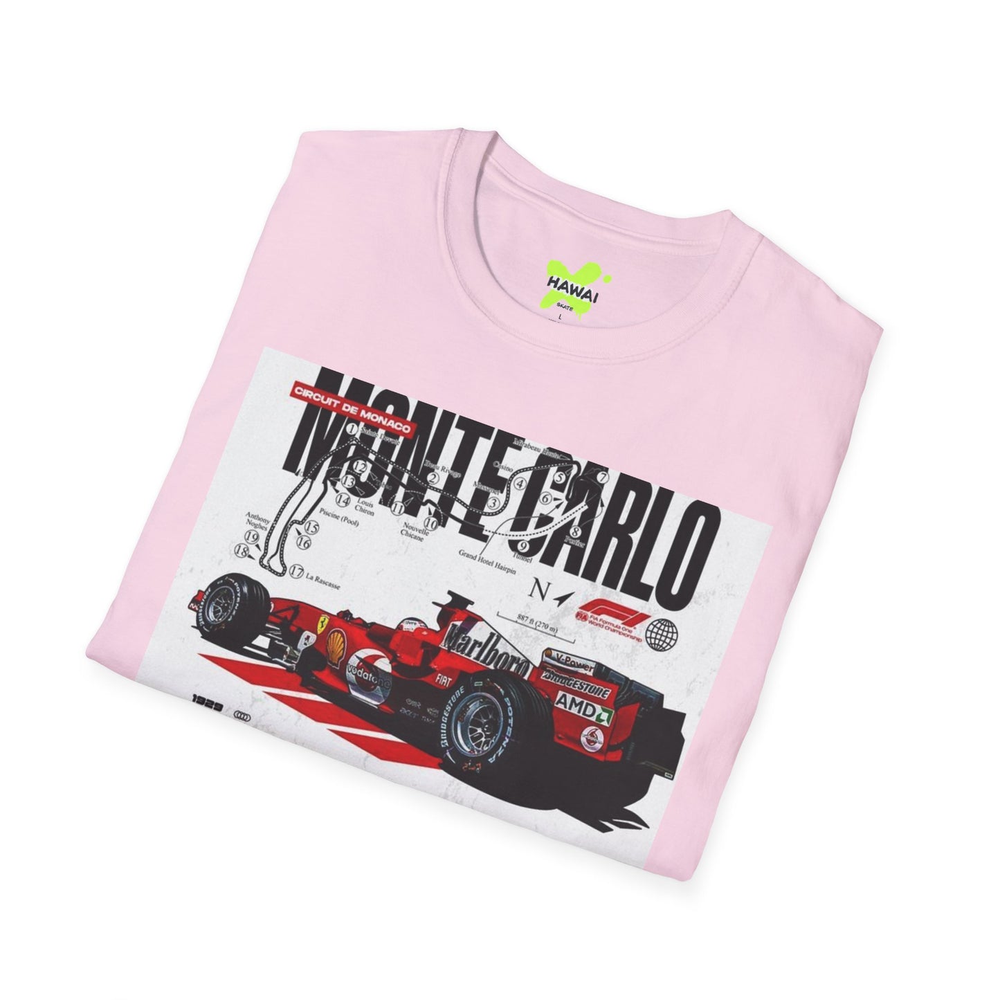 Monte Carlo Racing Graphic T-Shirt - Unisex Softstyle Tee for Car Enthusiasts
