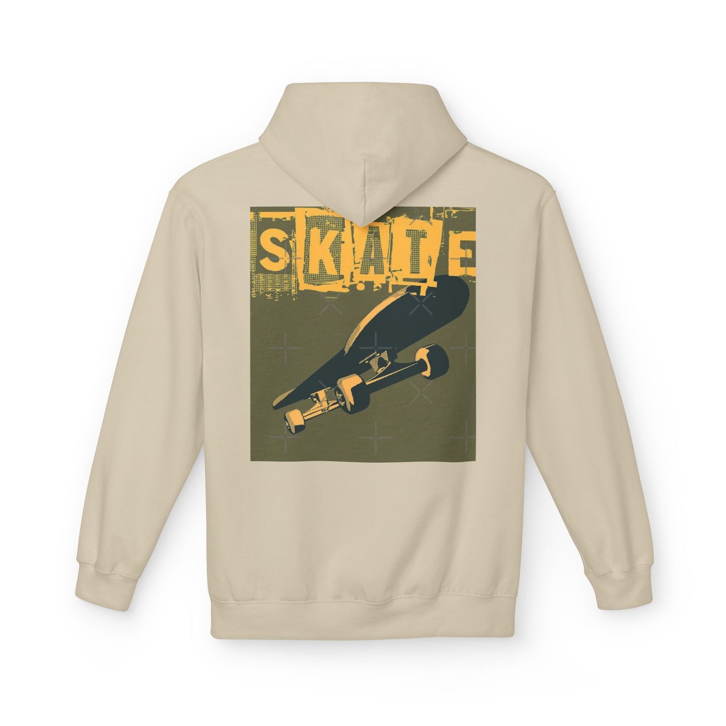 Skateboard Graphic Hoodie, Unisex Fleece Hoodie, Casual Streetwear, Gift for Skate Lovers, Cool Layer for Every Occasion