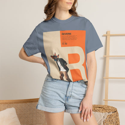Reverie Skateboard Graphic T‑Shirt — Vintage R Letter Streetwear Tee
