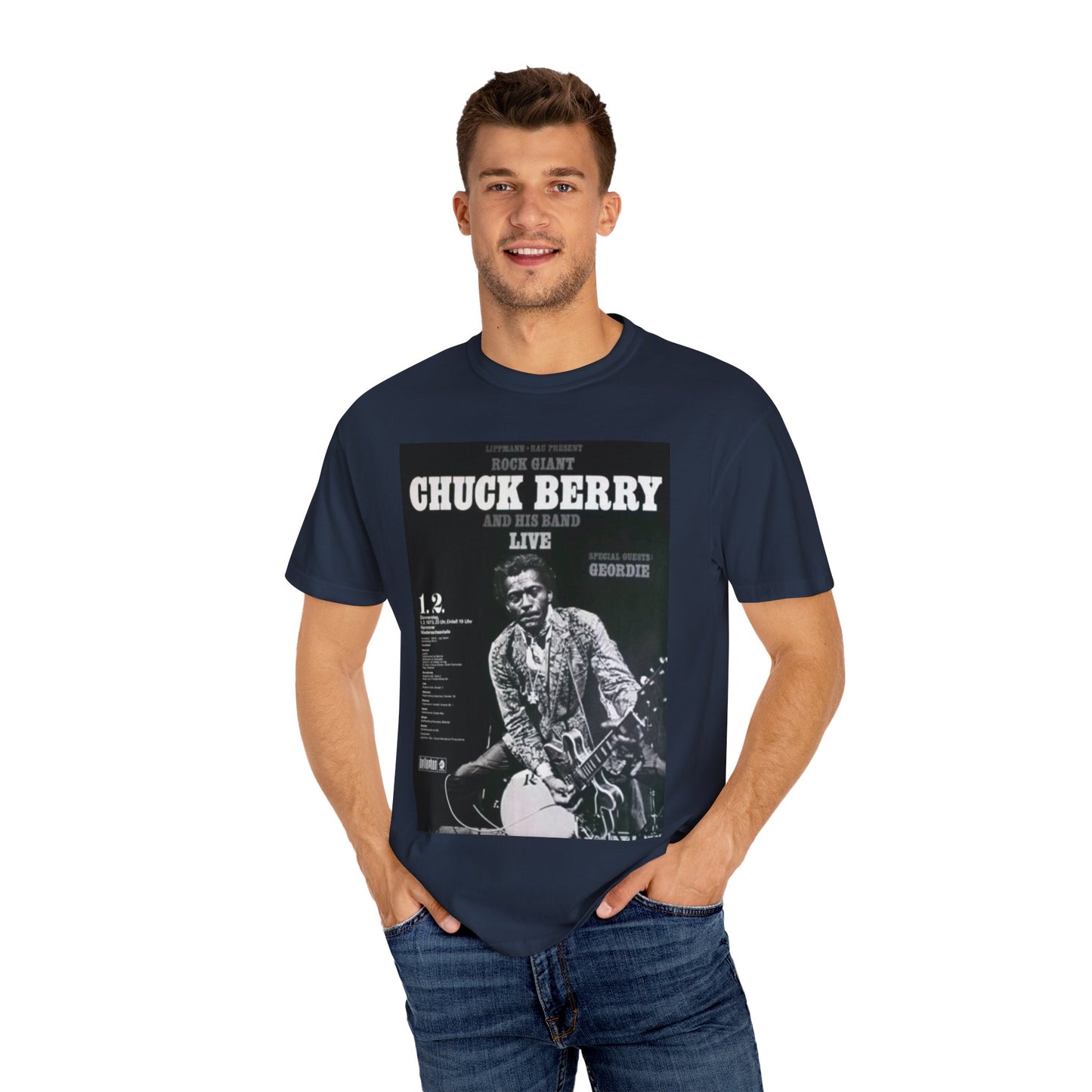 Retro Chuck Berry Live T-Shirt - Unisex Garment-Dyed Tee