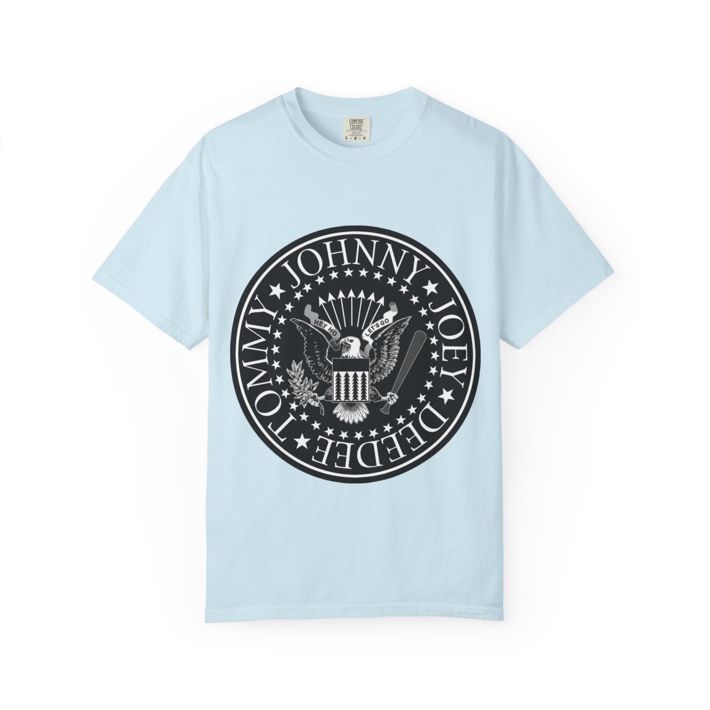 Vintage-Inspired Unisex Garment-Dyed T-Shirt with Rock Band Logo