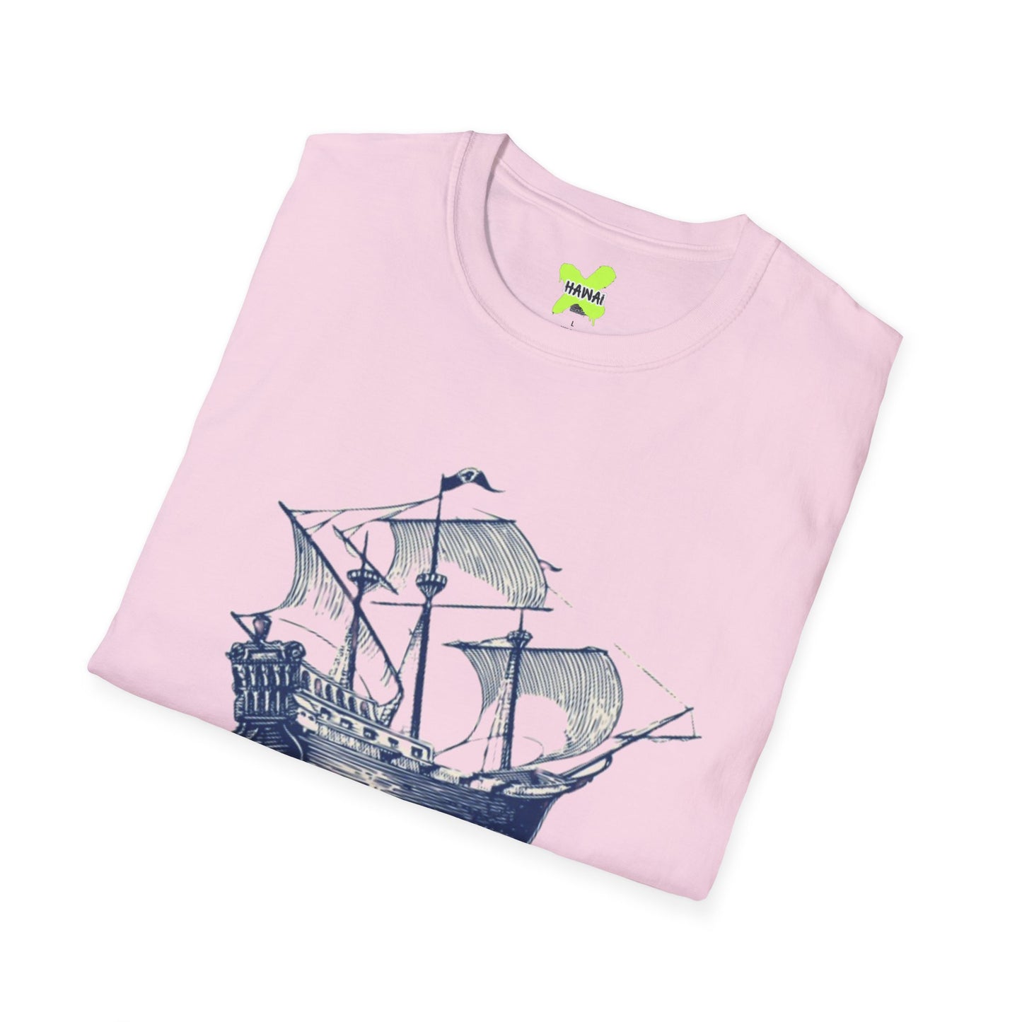 Nautical Adventure Unisex Softstyle T-Shirt - Pirate Ship Design
