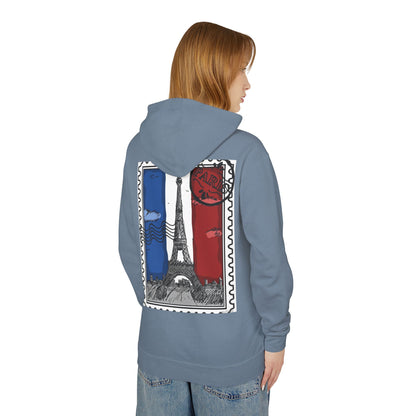 Paris Postcard Lightweight Hoodie for Travelers