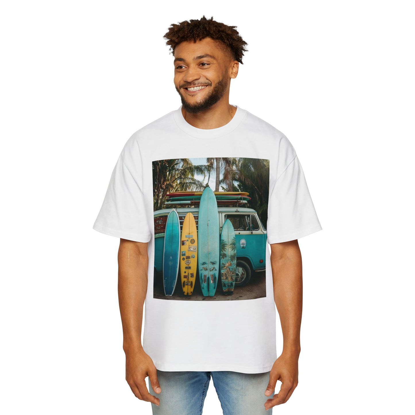 Surf Van Photo T‑Shirt — Vintage Surfboard Beach Tee