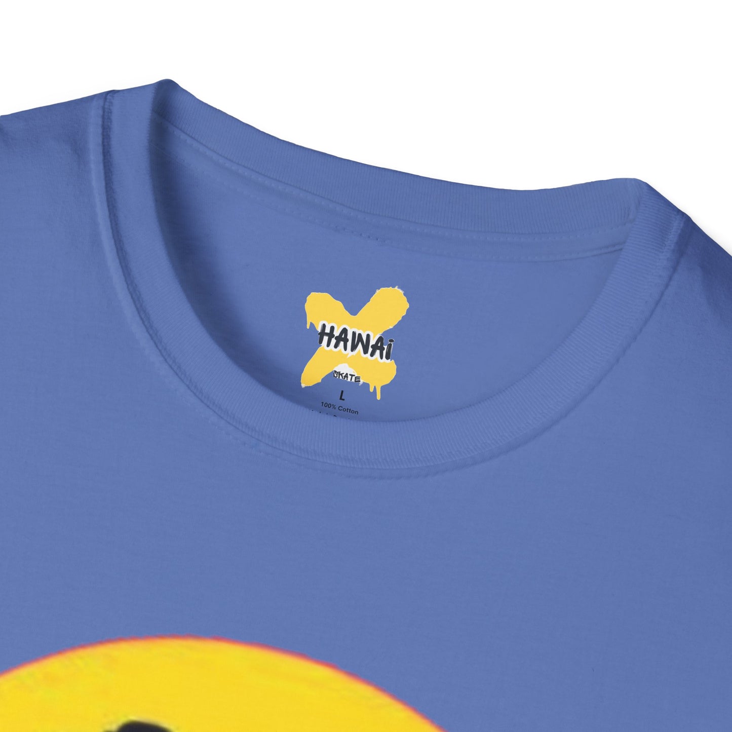 Happy Vibes Unisex Softstyle T-Shirt - Smiley Face with Headphones