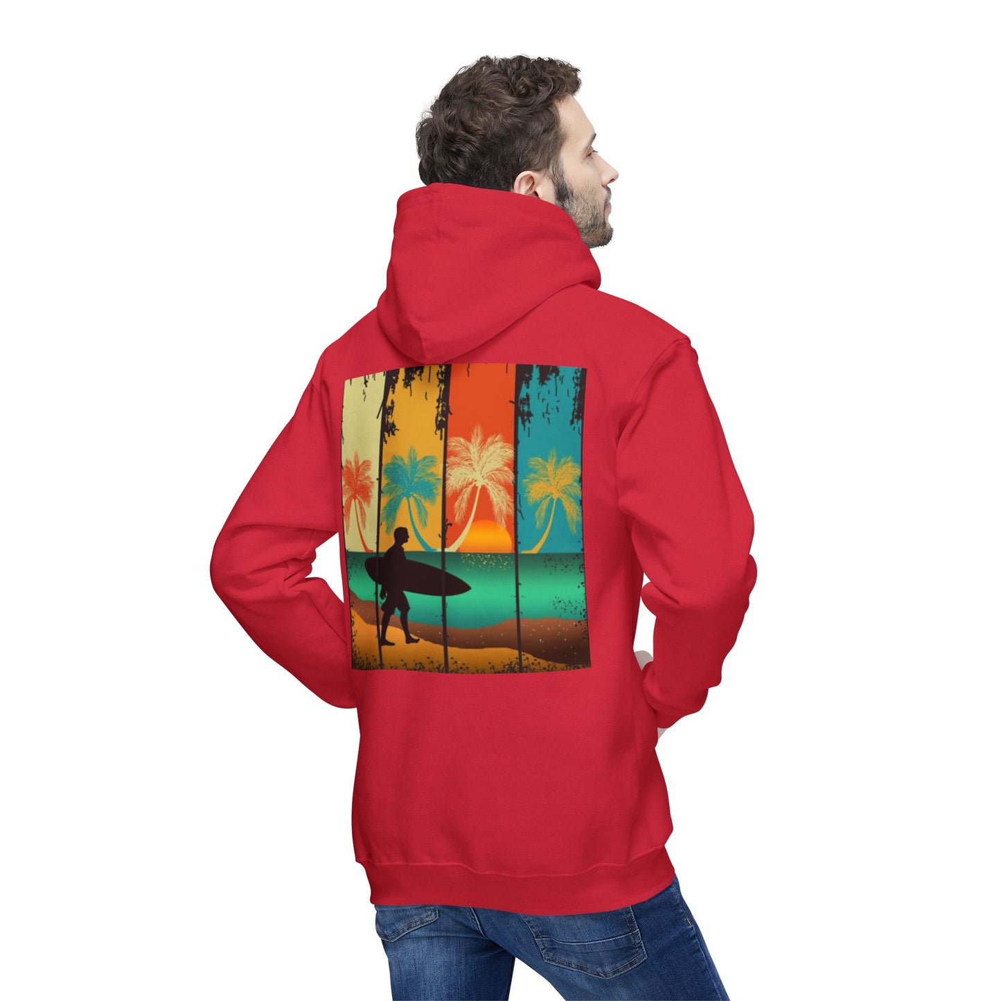 Vintage Surf Paradise Unisex Hooded Sweatshirt