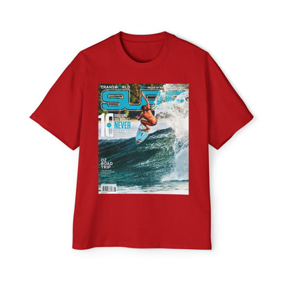 Surf Magazine Graphic Tee — Vintage Surfer Print Oversized T-Shirt