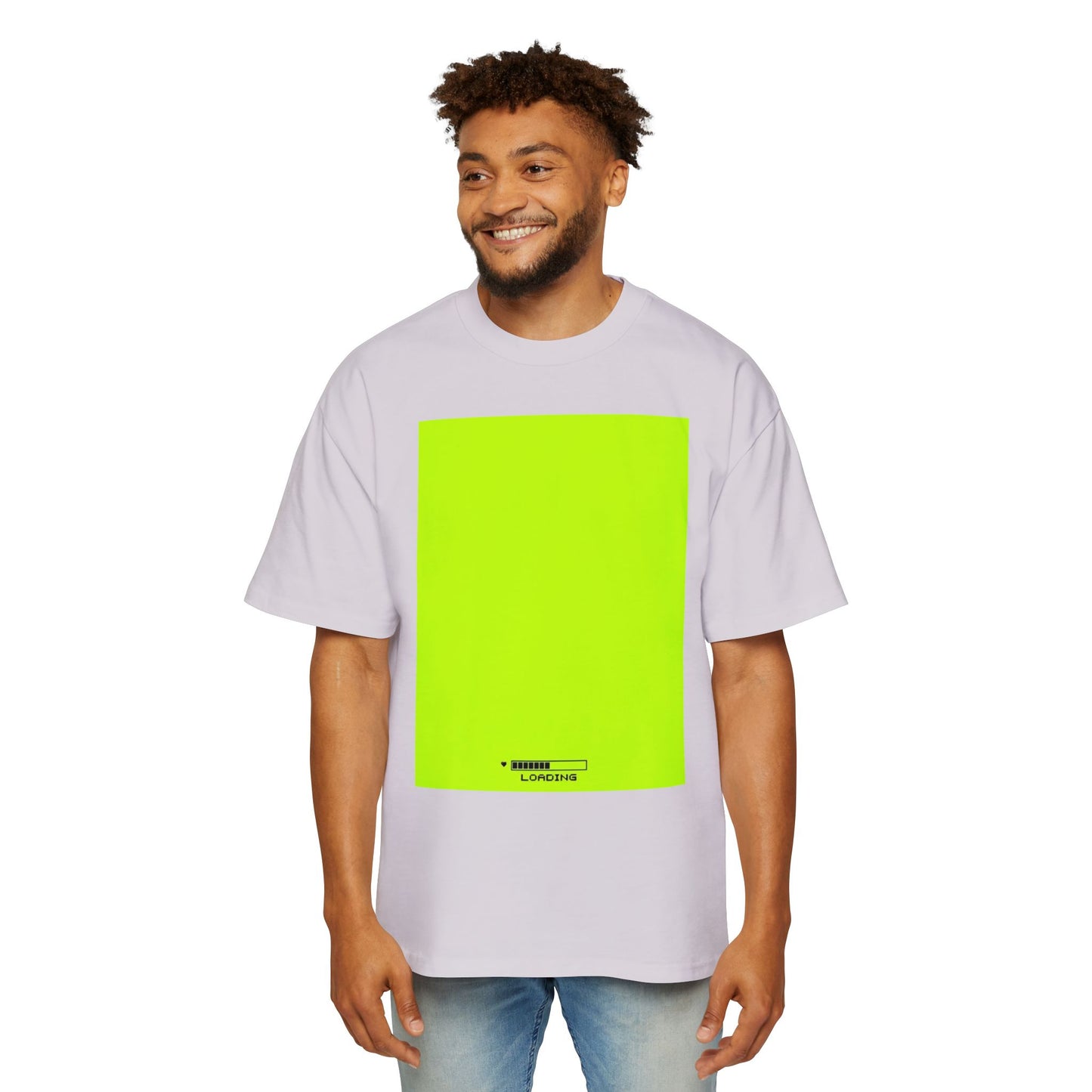 Oversized Tee — Neon Green Minimal Graphic "SUMMER LOVEDAY"