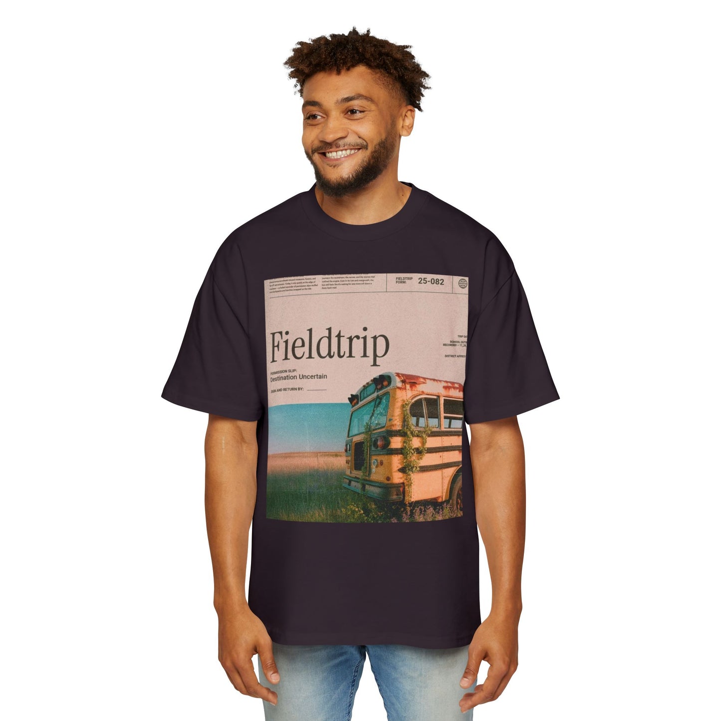 Fieldtrip Graphic Tee — Vintage School Bus Photo Print