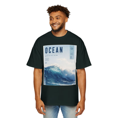Ocean Wave Graphic Tee — "OCEAN" Coastal Photo Print T-Shirt