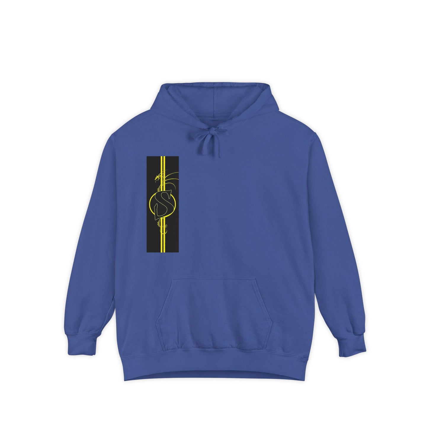 Volleyball Stripe Hoodie — Retro Yellow & Black Volleyball Design