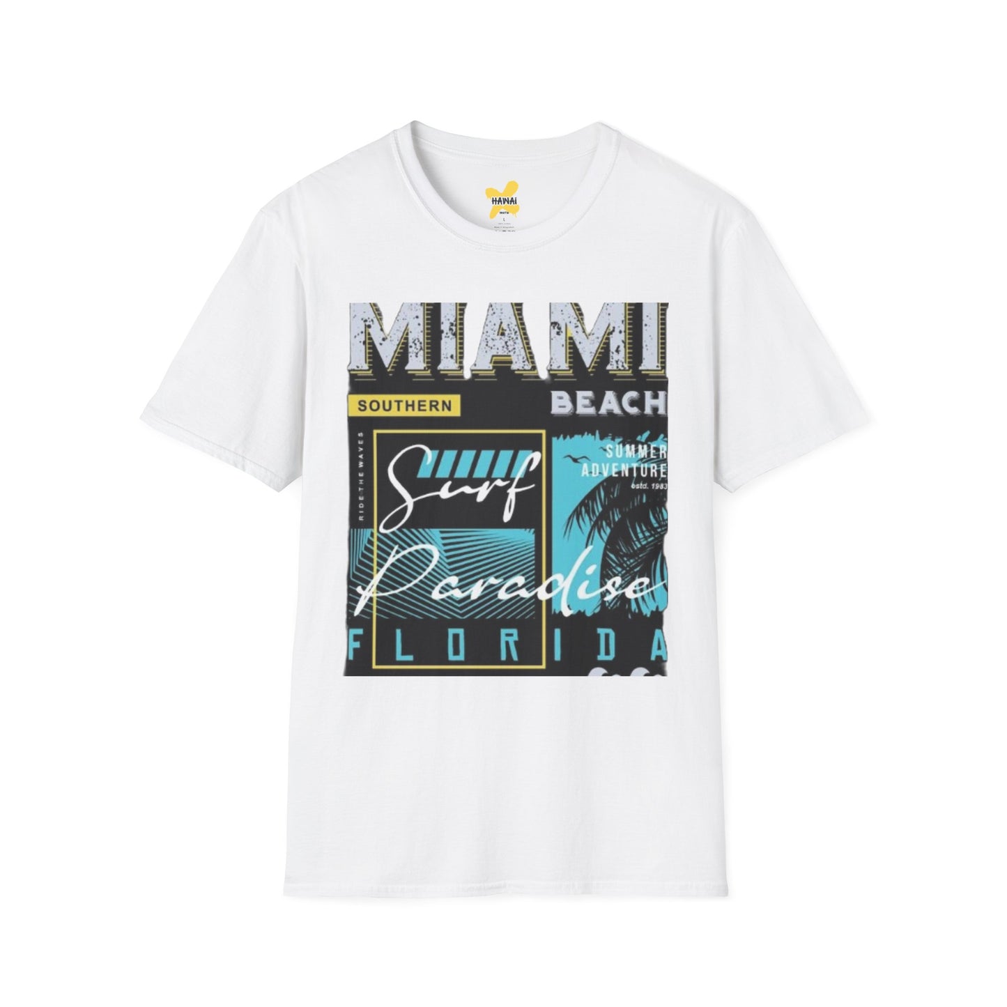 Miami Beach Surf Adventure Unisex Softstyle T-Shirt