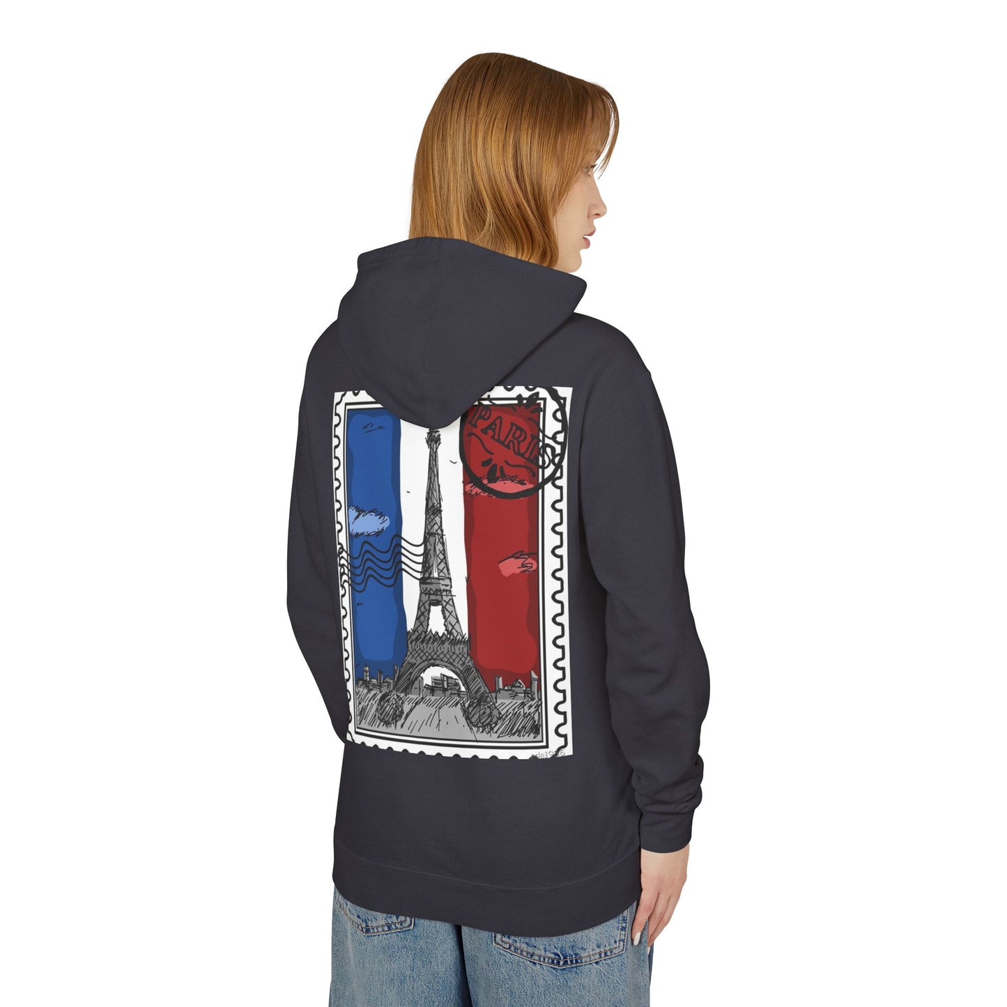 Paris Postcard Lightweight Hoodie for Travelers