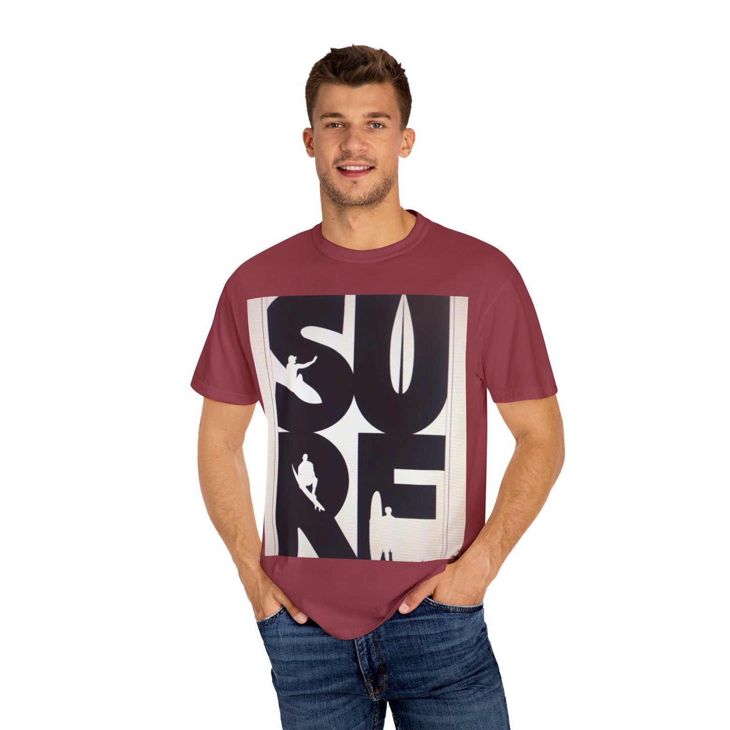 Surf Inspired Unisex Garment-Dyed T-Shirt, Beachwear, Casual Summer Tee, Surfing Gift, Trendy Streetwear, Comfortable Lifestyle Top
