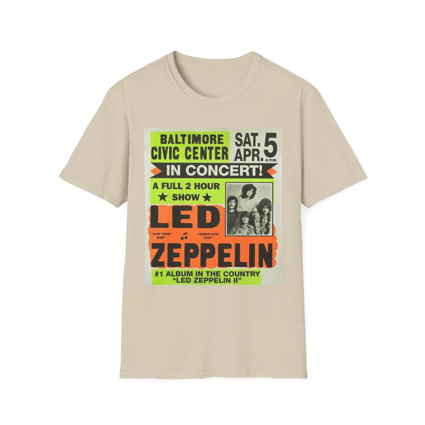 Retro Concert Tee - Led Zeppelin Vintage Style T-Shirt, Music Lovers Gift, Unisex Graphic Tee, Nostalgic Band Shirt, Rock Concert Wear