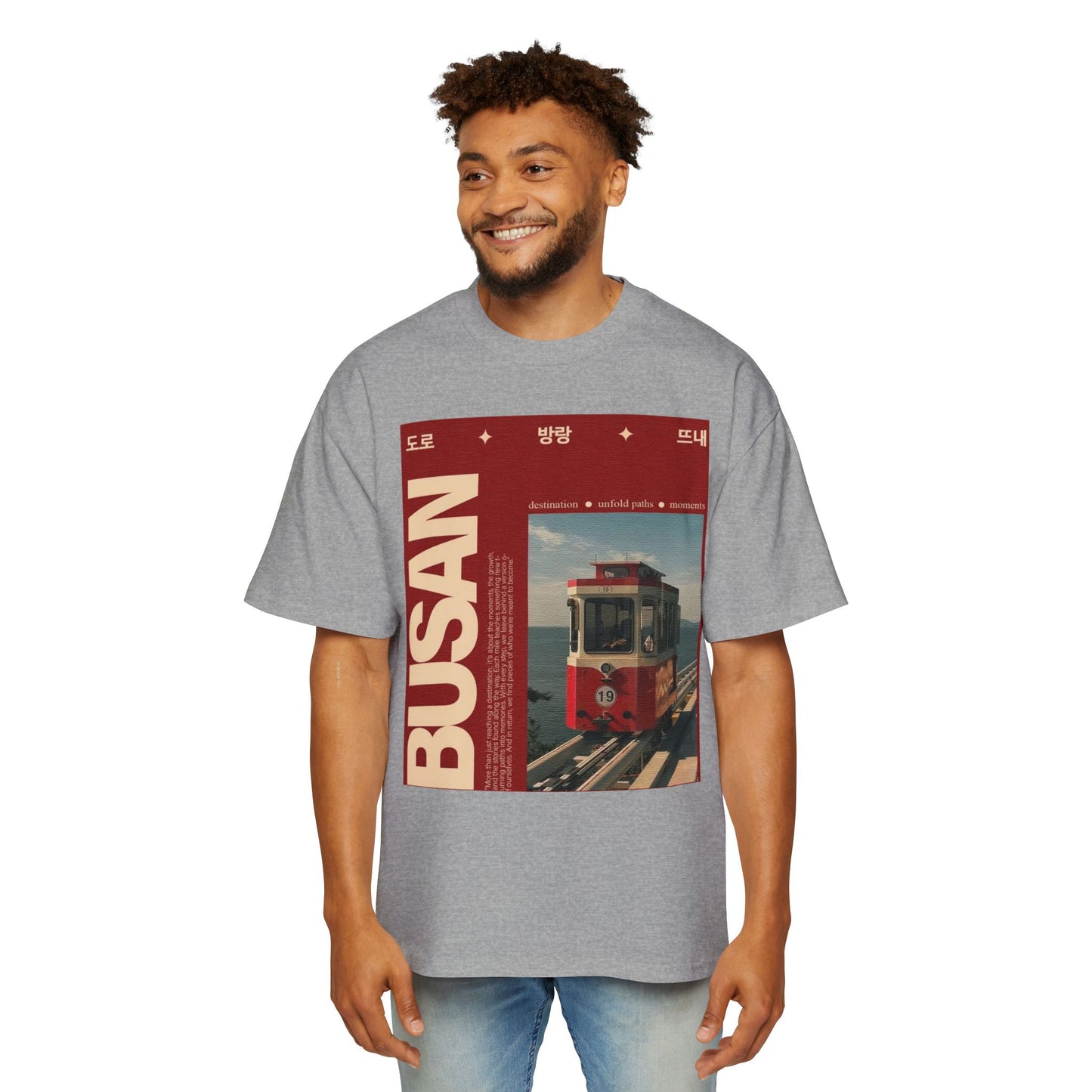 Busan Tram Retro Graphic Tee — Vintage Korea Travel T‑Shirt