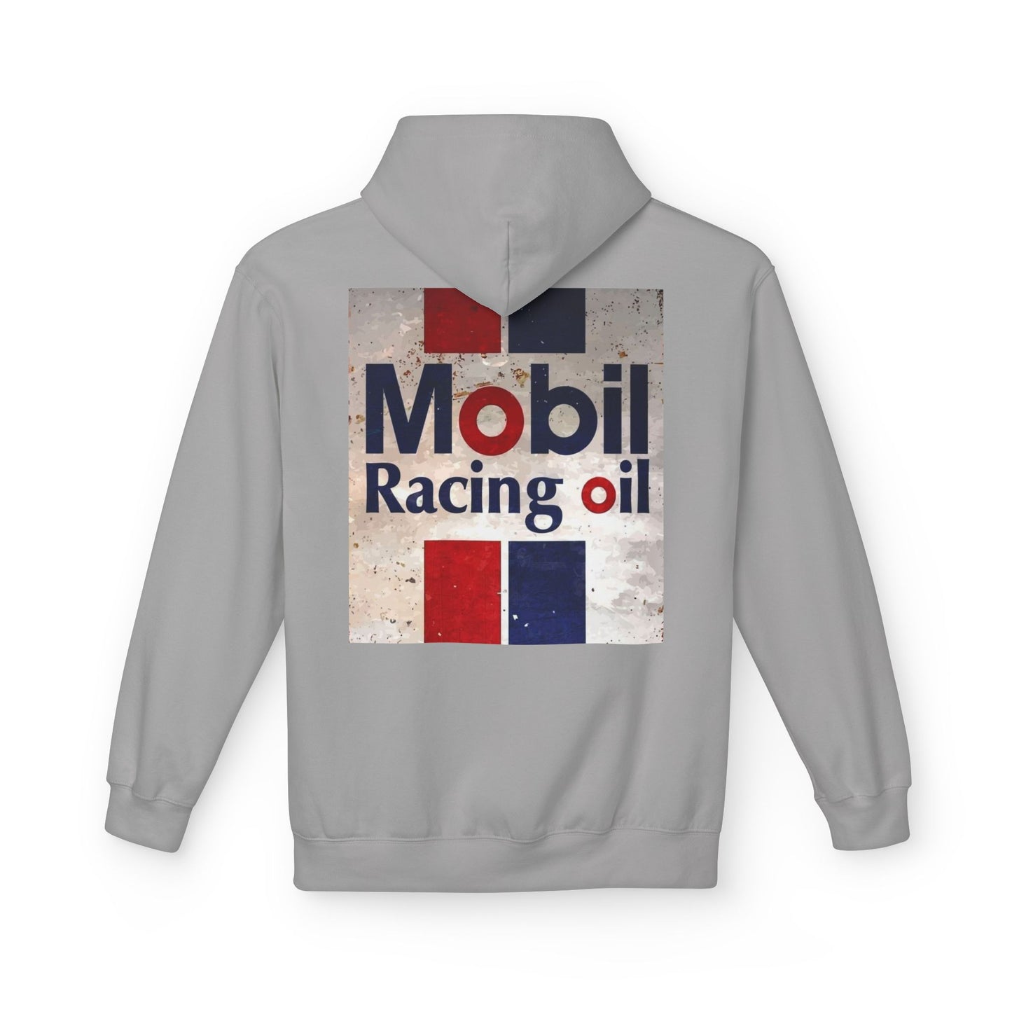 Retro Mobil Racing Oil Fleece Hoodie for Motorsport Enthusiasts