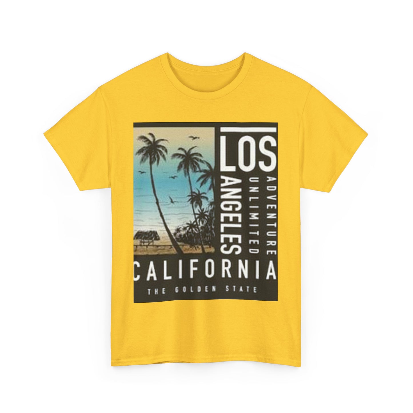 California Adventure Unisex Heavy Cotton Tee, Summer Style Shirt, Beach Vacation Top, Los Angeles Gift, Travel Apparel