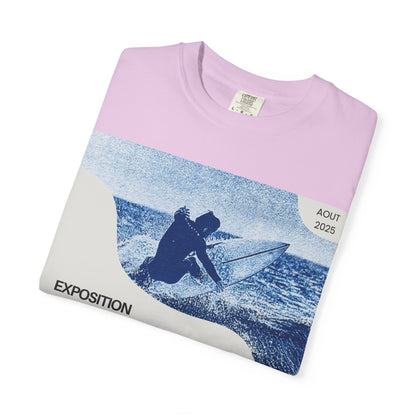 Bleu Sauvage Surf Poster T-Shirt — Vintage French Surfing Graphic Tee