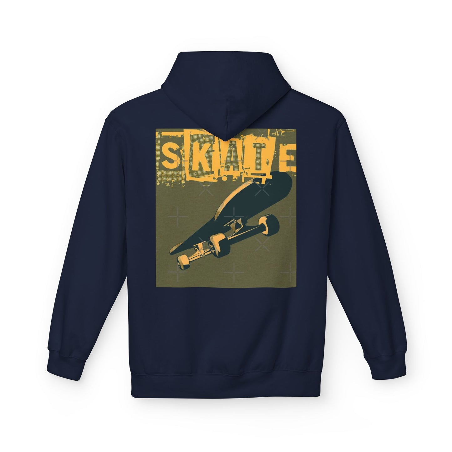 Skateboard Graphic Hoodie, Unisex Fleece Hoodie, Casual Streetwear, Gift for Skate Lovers, Cool Layer for Every Occasion