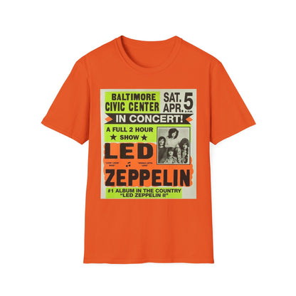 Retro Concert Tee - Led Zeppelin Vintage Style T-Shirt, Music Lovers Gift, Unisex Graphic Tee, Nostalgic Band Shirt, Rock Concert Wear