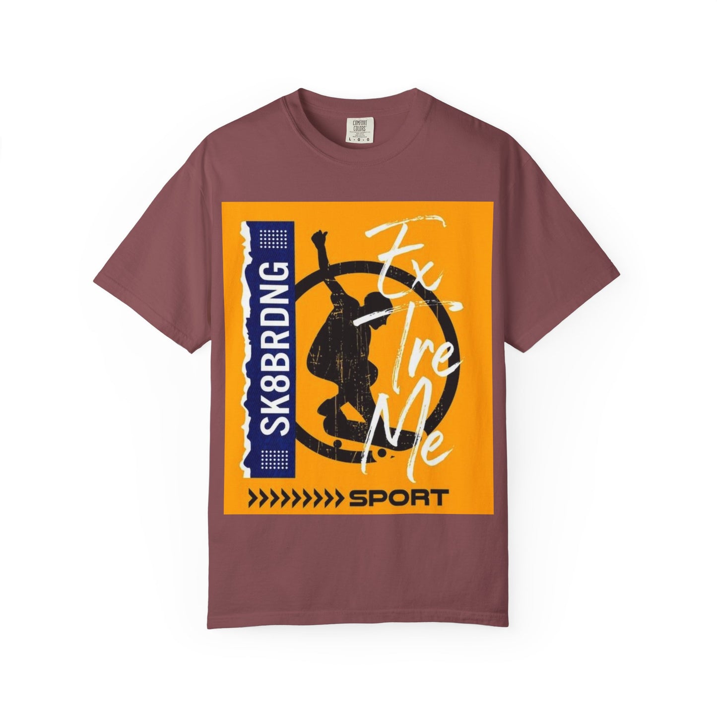 Sporty Graphic Tee for Skaters, Unisex Garment-Dyed T-shirt, Skateboarding Apparel, Casual Wear, Gift for Sport Lovers, Urban Fashion