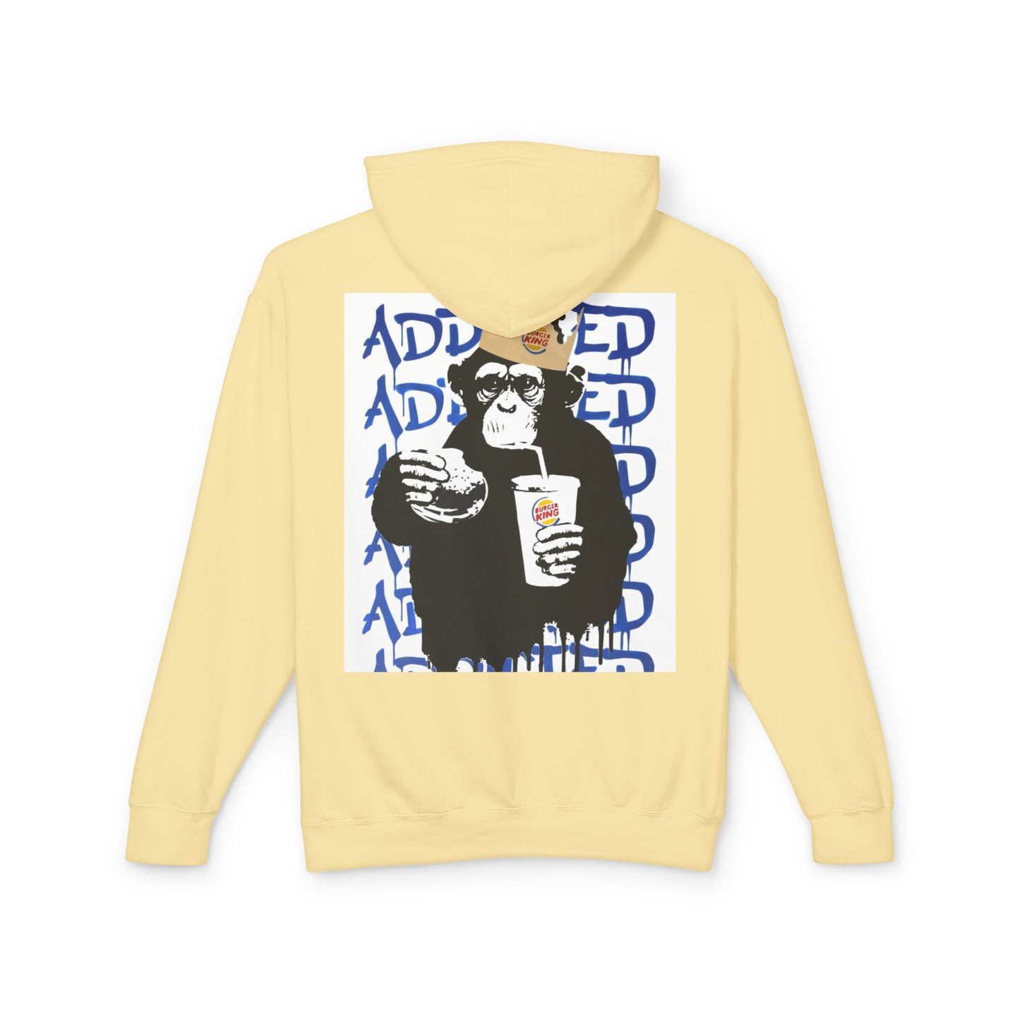 Unisex Lightweight Hooded Sweatshirt - Fun Monkey Design