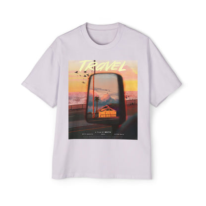 Travel Sunset Tee — Retro Roadside Mirror Graphic T-Shirt