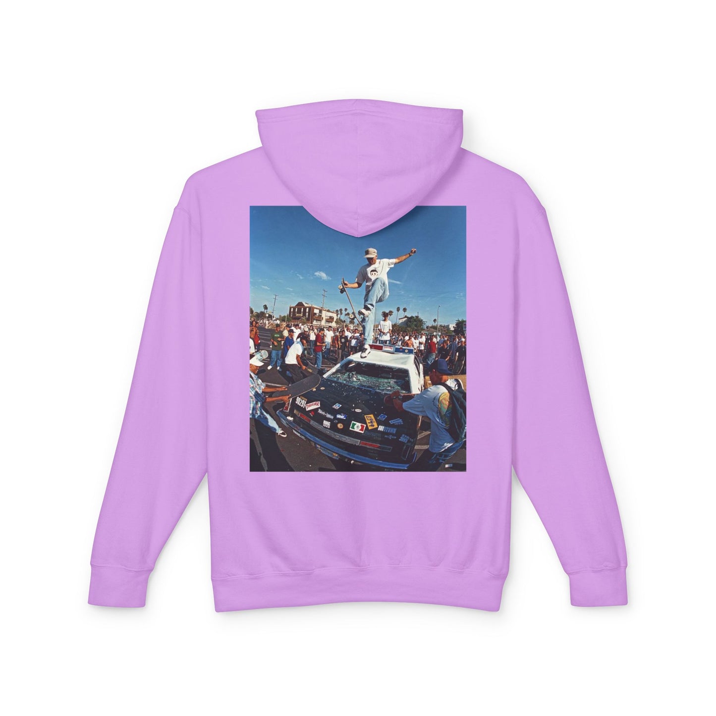 Unisex Lightweight Hooded Sweatshirt - Retro Street Vibe Graphic