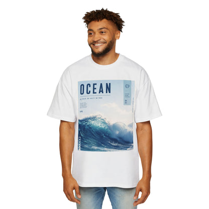 Ocean Wave Graphic Tee — "OCEAN" Coastal Photo Print T-Shirt