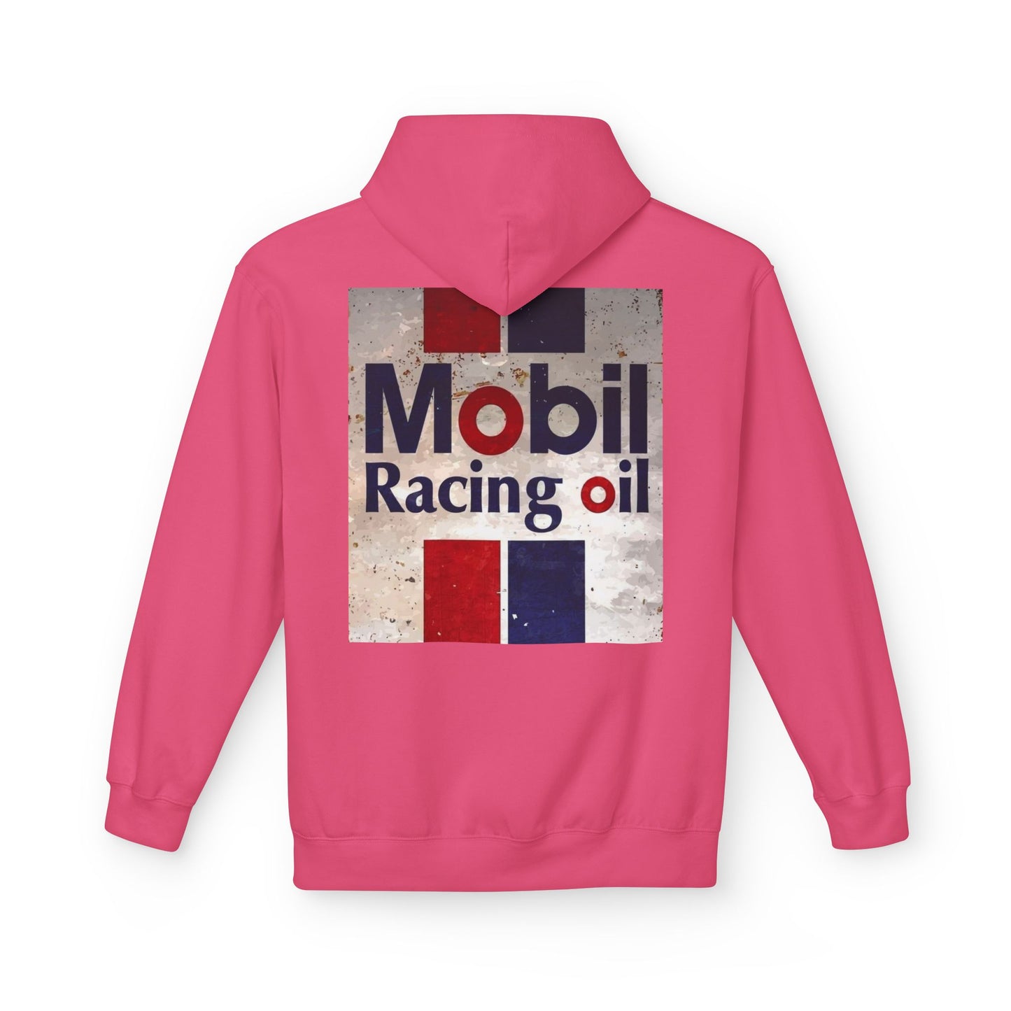 Retro Mobil Racing Oil Fleece Hoodie for Motorsport Enthusiasts