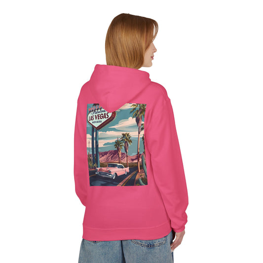 Retro Las Vegas Fleece Hoodie - Unisex Midweight Sweatshirt