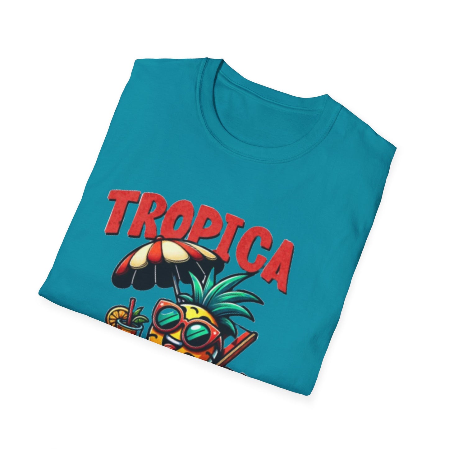 Tropical Vibes Unisex Softstyle T-Shirt - Fun Pineapple Design