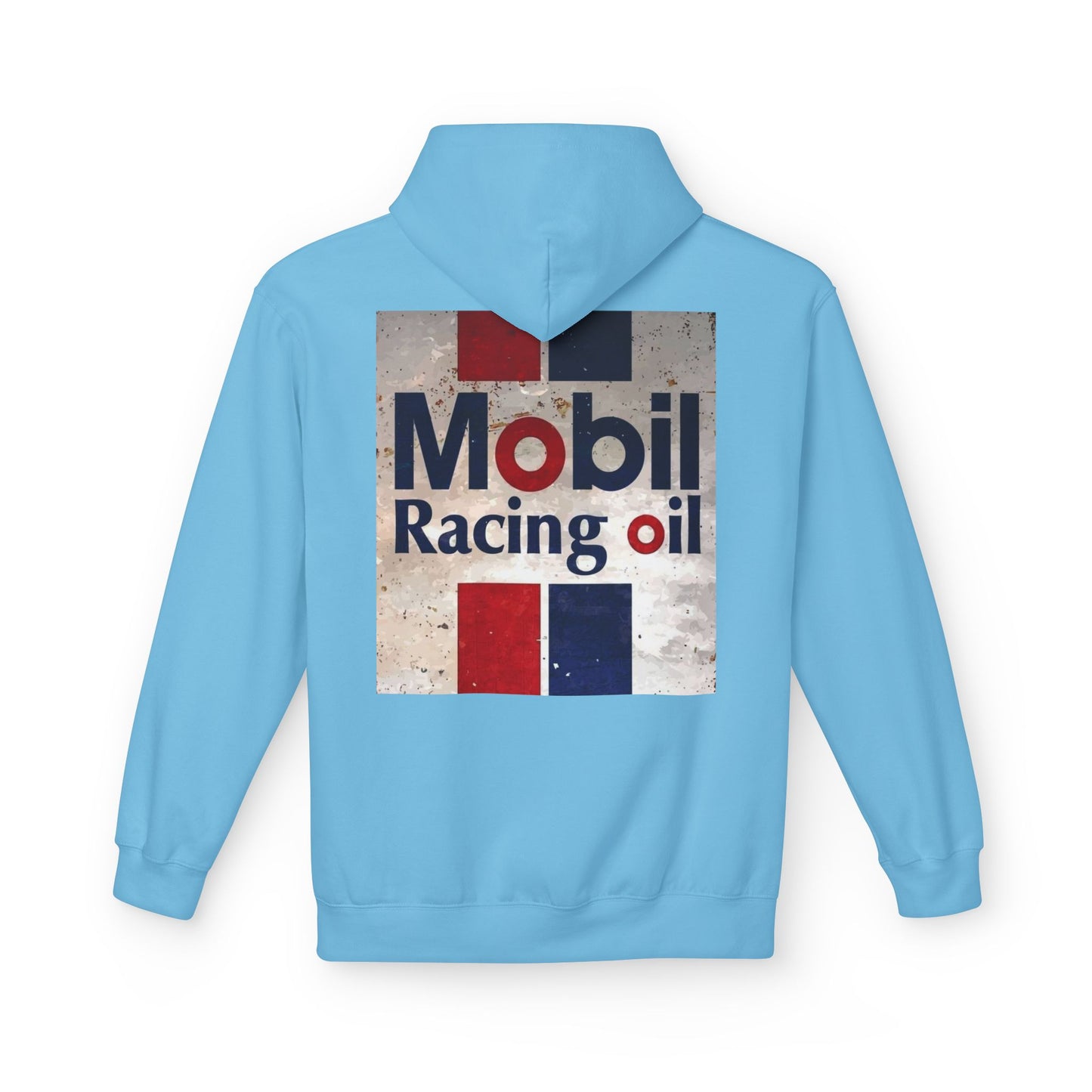 Retro Mobil Racing Oil Fleece Hoodie for Motorsport Enthusiasts