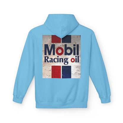 Retro Mobil Racing Oil Fleece Hoodie for Motorsport Enthusiasts