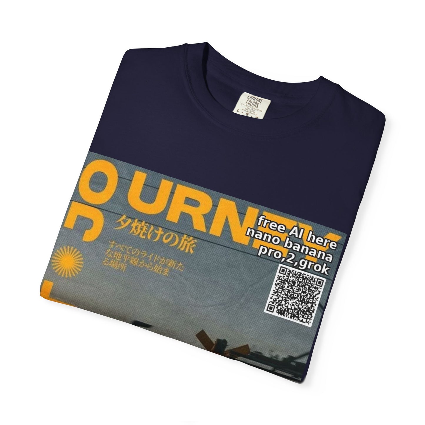 Sunset Train Graphic T-Shirt — Japanese Retro Transit Poster Tee