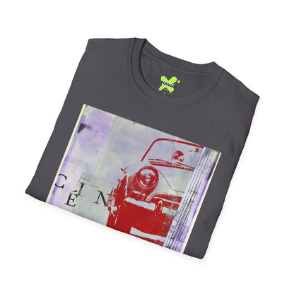 Vintage Car Art Unisex Softstyle T-Shirt | Retro Graphic Tee for Auto Enthusiasts
