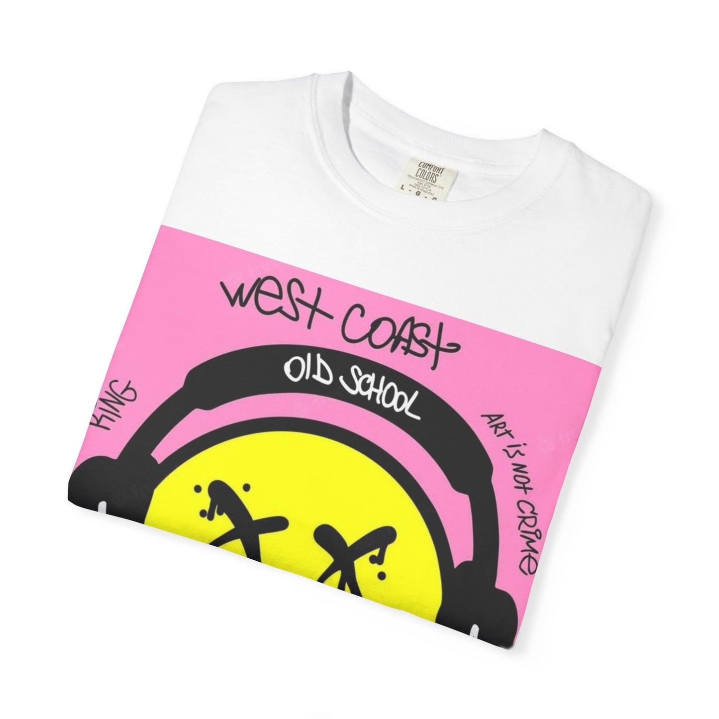 Retro Street Art T-Shirt - West Coast Vibe with Smiley Design