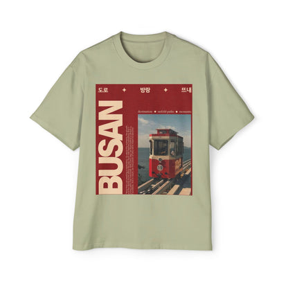Busan Tram Retro Graphic Tee — Vintage Korea Travel T‑Shirt