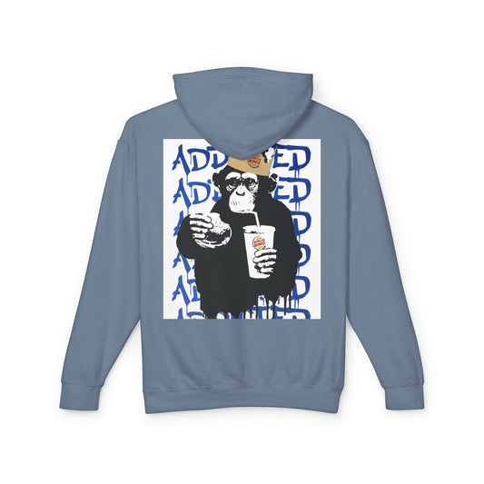Unisex Lightweight Hooded Sweatshirt - Fun Monkey Design