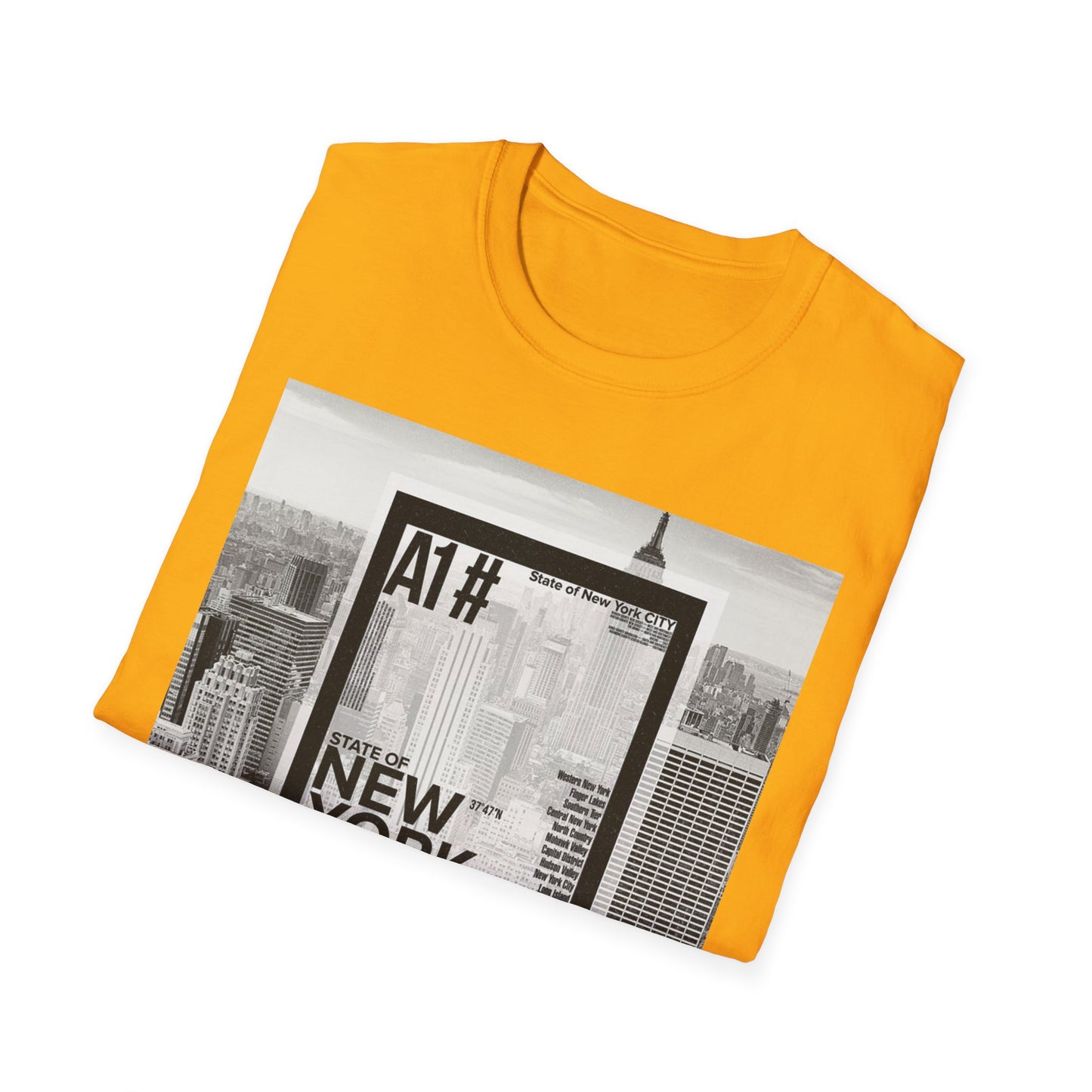 NYC Graphic Unisex Softstyle T-Shirt | Casual Wear, Street Style, Unique Gift, Travel Souvenir, City Life
