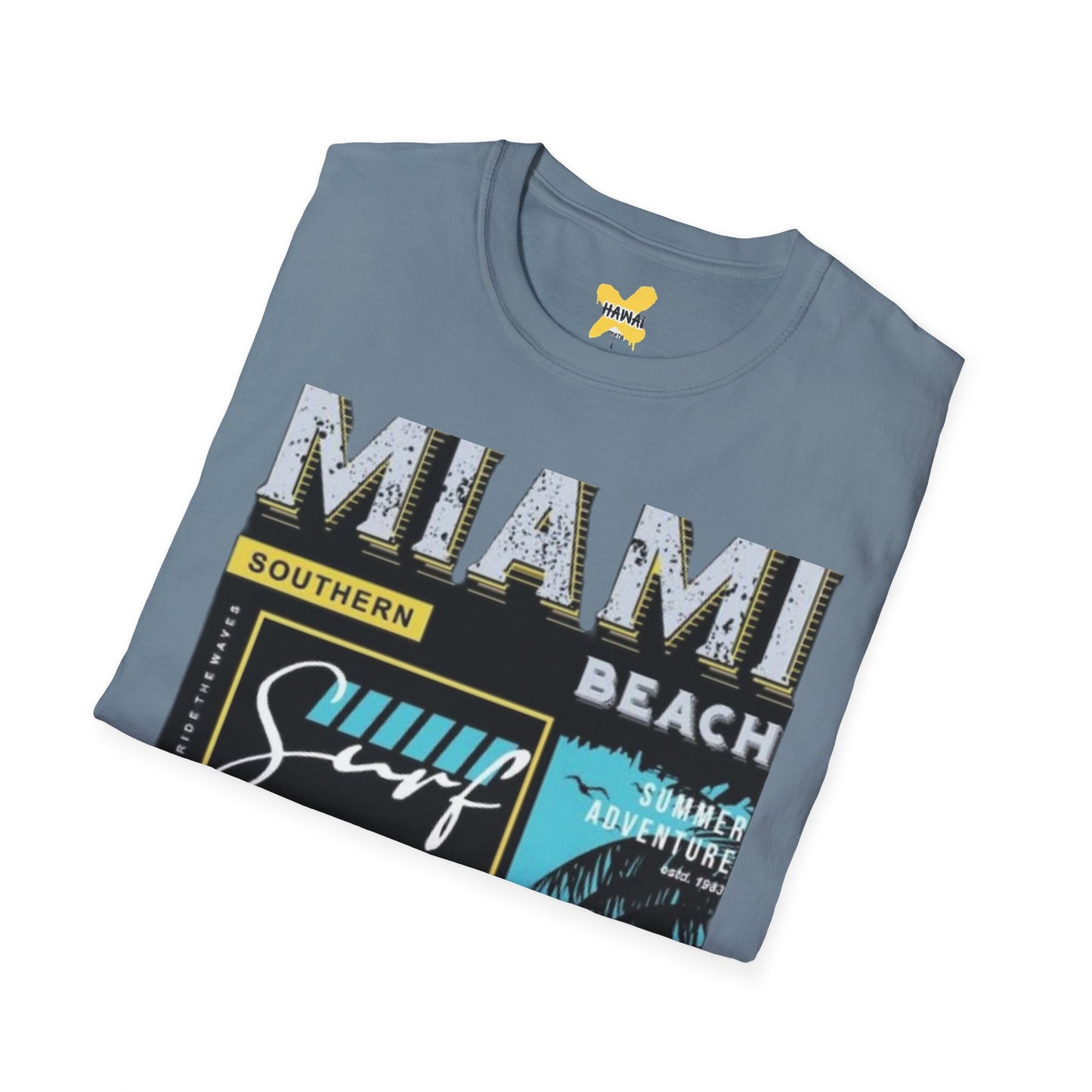 Miami Beach Surf Adventure Unisex Softstyle T-Shirt