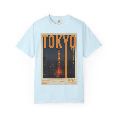 Tokyo Nightscape Graphic T-Shirt — Vintage Japan Tower Travel Poster Tee