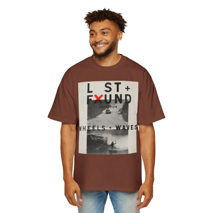 Lost & Found 'Wheels + Waves' Graphic Tee — Oversized Men's Surf Skate Shirt