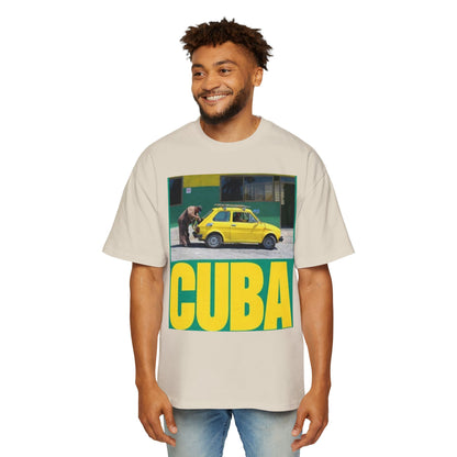 Cuba Vintage Photo Tee — Retro Yellow Car Graphic T-Shirt