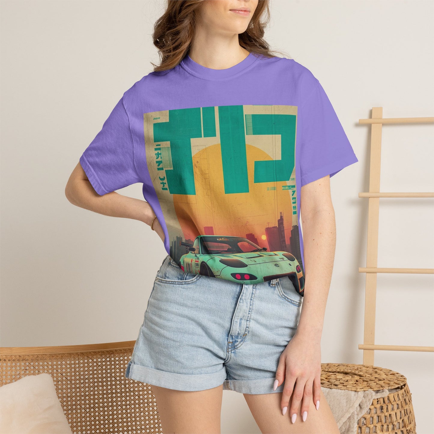 Retro Sunset Racing T-Shirt — Vintage Sports Car Graphic