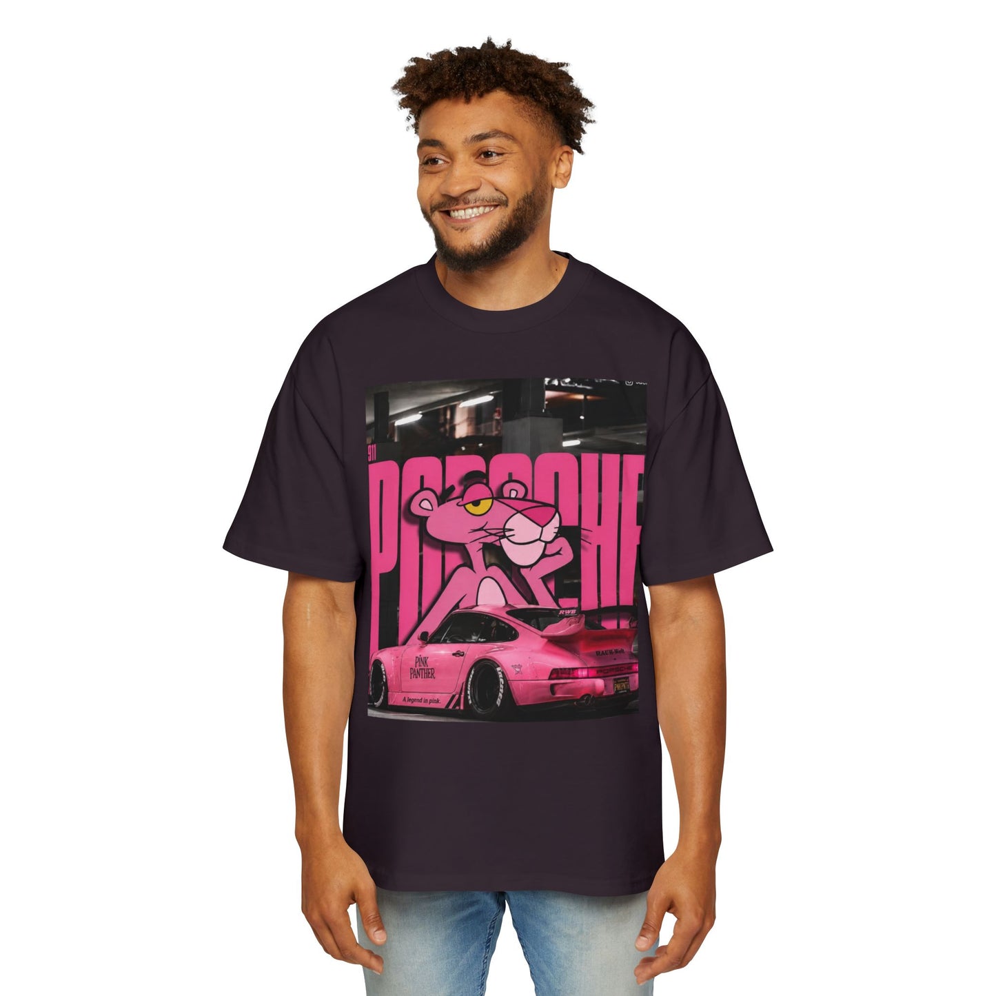 Pink Panther Streetwear Tee — Retro Racing Graphic Shirt