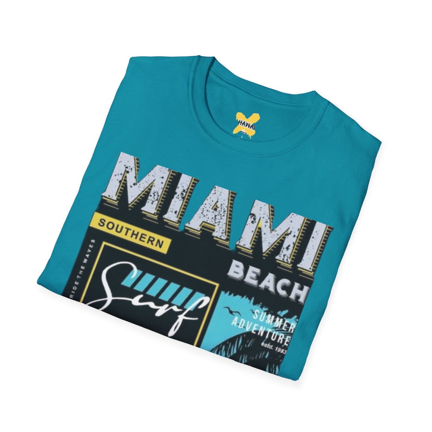 Miami Beach Surf Adventure Unisex Softstyle T-Shirt