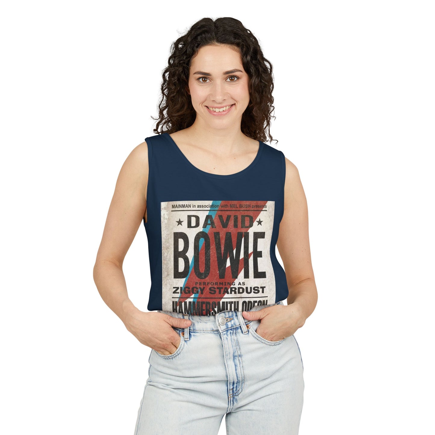 Vintage David Bowie Tank Top - Unisex Garment-Dyed Style